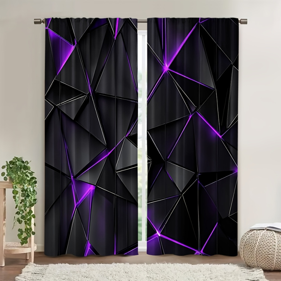 2PCS Digital Printed  Curtains - огляд і ціна Office Tech Decor